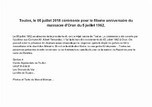 2018 07 05 A TOULON HOMMAGE AU MASSACRE DU 5 07 1962 A ORAN PAR MARCEL MORVAN (1)